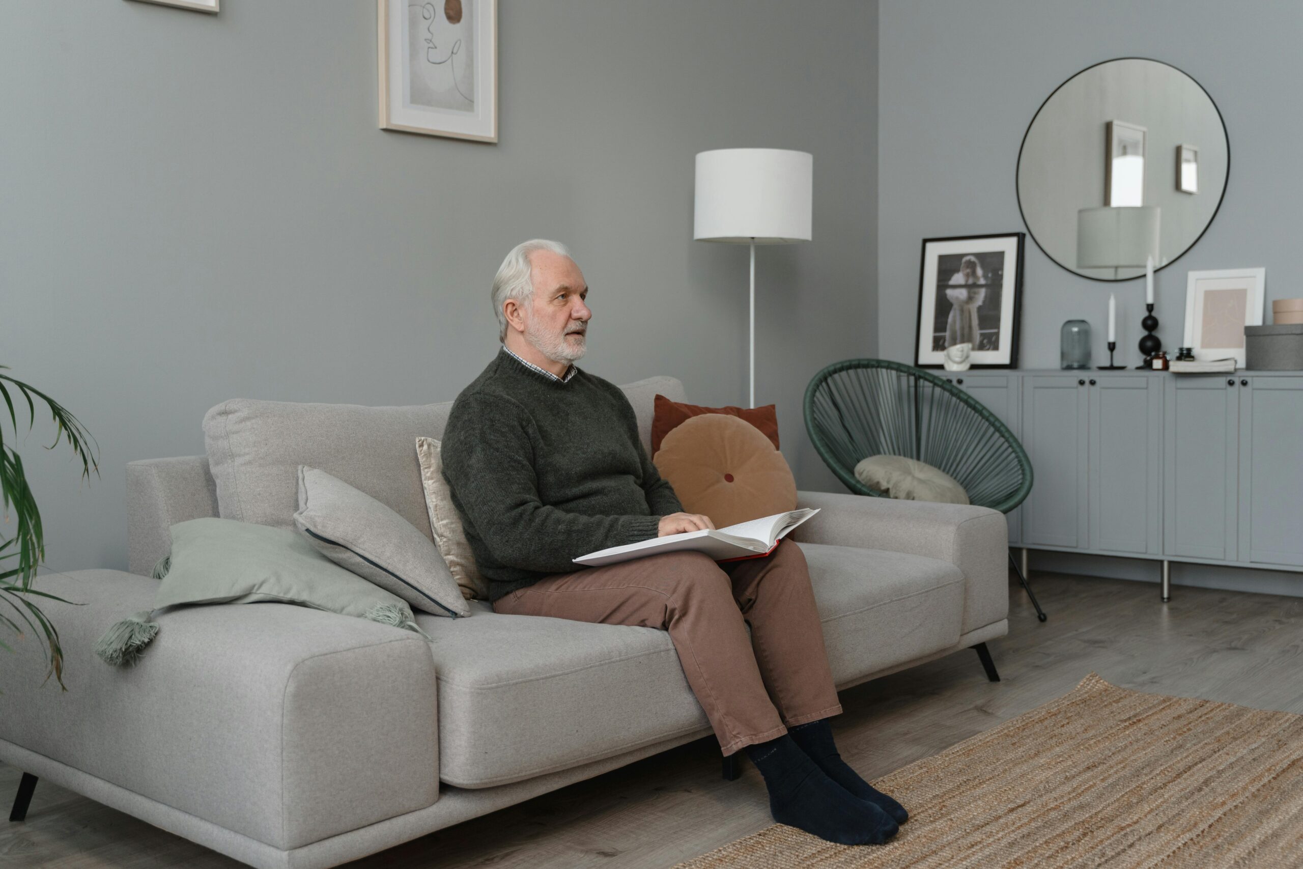man sitting in living room